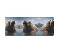 HYTTER Walrus Print Tapis de souris extra large pour ordinateur de bureau et gaming Version épaisse 30,5 x 80 cm