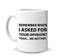 Hyturtle Cadeau sarcastique pour les amateurs de sarcasme - Anniversaire de Noël - Remember When I Asked Humour humoristique Bureau 325 ml Tasse à café en céramique blanche pour homme, femme, garçon,