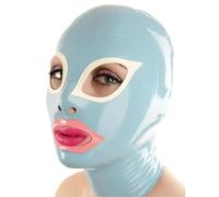 HYUARB Cagoule Sexy en Latex Cagoule en Latex Fermeture éclair au dos Yeux Exposés Et bouche pour Cosplay (M)