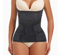 Hyuceng 3 en 1 Ceinture Post Accouchement, Bande de Soutien du Ventre Gaine Postpartum, Ceinture de Grossesse, Pelvienne, Abdominale pour Femme, Body Shaper Ajustable et Respirante (Noir, XL)
