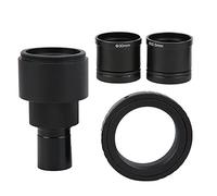 Hyuduo 2X Microscope Lens, CNC Aluminum Alloy Adapter | Support d\'oculaire biologique fileté, construction résistante à la corrosion, compatible avec la série OM SLR, fixation