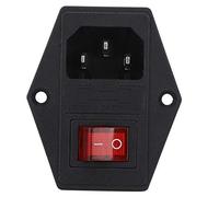 Hyuduo 3 Pièces Interrupteur de Prise D'alimentation ac 4 Broches, Interrupteur à Bascule Prise de Courant Prise de Module avec Lumière Fusible Intégré accessoires D'Imprimante 3D,fusible