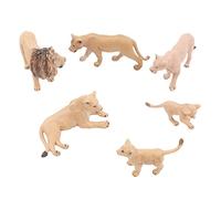 Hyuduo 6 PCS Lions Modèle Set Lions Family Familles Wild Animals Statue avec Une Mini pour la Décoration du Projet Scolaire