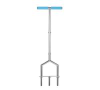 Hyuduo Aérateur de Pelouse Manuel avec Poignée Ergonomique à 3 Dents | Construction en Acier Inoxydable et en Plastique, élimine Efficacement les Noyaux de Terre pour les Pelouses Compactées, la