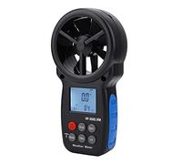Hyuduo Anémomètre Numérique, Compteur de Vitesse du Vent Portatif ABS avec Rétroéclairage LCD, Compteur de Mesure du Volume d'air de 0 à 65 Mph, Moyenne Maximale Min, pour Utilisation