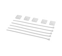 Hyuduo Attaches de Câble en Nylon Blanc 200Pcs Attaches de Câble Autobloquantes avec Supports de 25x25mm Nylon Solide Résistant aux Hautes Températures pour la Gestion des Câbles Câblage de Clôture