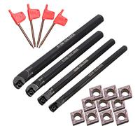 Hyuduo Barres Boring Turning Tool Ensemble de Barres d'ennui, Kit d'outils de en Métal avec Inserts en Carbure, Outil de en Acier Inoxydable de Haute Précision pour l'usinage de Petits Trous,