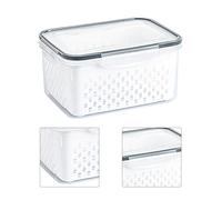 Hyuduo Boîte de Panier de Rangement de Vidange, Récipient à Légumes Transparent avec Conception étanche à l'air et Fonction de Vidange Intelligente pour Fournitures de Cuisine (1750ML)