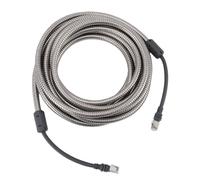 Hyuduo Câble Satellite Rectangulaire, Rallonge D'alimentation Ethernet IP68 avec Manchon en Acier Inoxydable 16,4 Pieds (5 m) pour Antenne Parabolique Extérieure et Routeur Gen 3