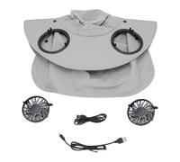 Hyuduo Chapeau de avec Deux Ventilateurs, Chapeau de Refroidissement de Randonnée en Plein Air, Ventilateur de Refroidissement USB, Grand Chapeau de pour Hommes, de Protection Solaire,