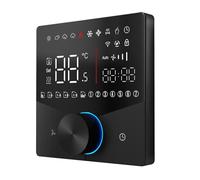 Hyuduo Contrôleur CVC à écran Tactile à 2 Tuyaux, Conception Fine de 12,4 Mm avec LED 8 Couleurs pour Ventilo-convecteurs, Thermostat Programmable pour la Climatisation Centrale et le Contrôle de la
