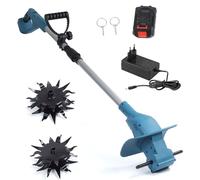 Hyuduo Cultivateur électrique Pliable, Motoculteur électrique au Lithium avec Poignée Réglable, Vitesse de 330 TR/Min, Idéal pour Le Jardinage et Les Plates-Bandes Surélevées (1 Batterie - Double