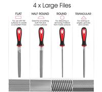 Hyuduo Ensemble de Fichiers 19PCS, Fichiers en Acier en Alliage T12 HCS Précision Casting Ergonomic Handle Great Tool DIY, pour le Charpentier, les Passionnés, dans un Cas de Transport, des Outils