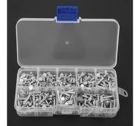 Hyuduo Ensemble de Rivets Polyvalents, Fixation Sécurisée, Installation Facile, Structure Robuste, Rivets de en Aluminium Solide Robustes et Durables, 400pcs M3 en Aluminium à Tête Plate