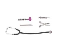 Hyuduo Ensemble de Stéthoscope pour Maison de Poupée 1:12, Modèle de Mini Appareil Médical en Alliage, Kit de Médecin 5 Pièces pour la Collection d'accessoires de Maison de Poupée