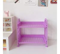 Hyuduo Étagère de Bureau à 2 Couches, Plastique ABS, Support de Rangement Pliable, Conception de Garde-Corps Latéral, Idéal pour l'organisation du Bureau et de la Maison (Purple)