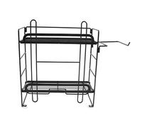 Hyuduo Étagères de Rangement pour Toilettes, étagère Murale en Fer pour Salle de Bain, Grille Pliable à 2 Couches avec Crochets, Blanche, pour Salle de Bain, Toilettes, Buanderie, Organisation de la