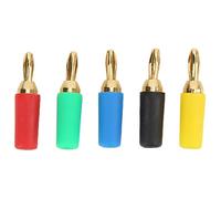 Hyuduo Fiche Banane 2,5 Mm Laiton Plaqué Or Connecteur Banane 2 Ensemble 4 Feuilles Prise Électrique Droite Vissée Soudée Fixation 10A pour Onduleurs Electroniques Équipement Solaire