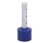 Hyuduo Fraise à Fileter Diamantée à Tige Droite, Ouverture Brasée, Alésage Poli, élargisseur de Trou pour Marbre, Granit, Carrelage, Pierre avec Particules de Diamant (25CM)