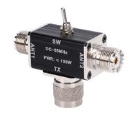 Hyuduo Interrupteur D'antenne Coaxial à 2 Voies Manuel RF COAX Switch 1 Entrée 2 Sorties 0-55 MHz 100W avec M Femelle Tx M Mâle Connecteurs pour Youkits