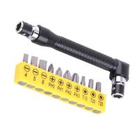 Hyuduo Jeu d'embouts de Tournevis 11 Pièces ouille Hexagonale à Double Tête de 1/4 Pouces en Forme de L avec Kit d'embouts de Tournevis Plats, à Angle Droit de Construction en Fer pour