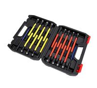 Hyuduo Jeu D'embouts de Tournevis Magnétique, Acier allié S2 Extra Long | Construction Robuste en Acier allié S2, Tailles Métriques et SAE à Code Couleur, Fonctionne avec des Tournevis à Percussion