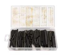 Hyuduo Kit D'assortiment de Goupilles à Rouleau en Acier à Ressort, Goupilles de Tension Creuses en Oxyde Noir pour la Réparation D'équipement de Machines, avec étui de Rangement 450