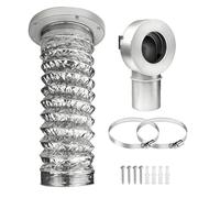 Hyuduo Kit de Couplage Magnétique pour Grille D'aération de Sèche-linge, Connecteur de Déconnexion Rapide à 90 Degrés avec Tuyau de Transition de 14 Pouces, Grille D'aération de