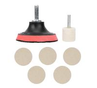 Hyuduo Kit de Polissage de Verre, Roue de Polissage à l'oxyde de Cérium avec 100 G de Poudre de de Verre, élimine Les Rayures et Les Dépôts d'eau, Tampons en Laine pour Fenêtres, Miroirs,