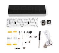 Hyuduo Kit d'horloge WiFi coloré IoT, Ensemble de Pièces à Souder avec luminosité Réglable, Affichage Personnalisable pour Les Amateurs d'électronique (White)