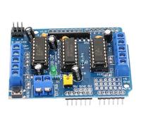 Hyuduo L293D Motor Driver Shield, Quatre Ponts en H, Sortie 0,6A | Module de contrôleur, 2 commandes pas à pas, 2 ports servo 5 V avec protection thermique et sélection 8 bits