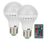 Hyuduo Lampe à Ampoule RVB, 3 W E27 à Changement de Couleur avec Télécommande, 16 Modes de Couleur, luminosité Réglable pour L'éclairage de la Chambre à Coucher