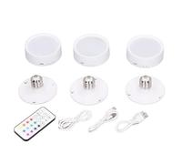 Hyuduo LED Push Lampe Malissable 4 Couleurs avec Télécommande Charge de Charge Batterie pour L'escalier de la Garde-robe de L'armoire, 3 STCS