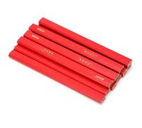 Hyuduo Lot de 10 Crayons de Charpentier Rouges - 170 Mm - Octogonaux - Outils de Marquage Pour Menuisiers et Bâtisseurs - Mines épaissies - Pour Bois, Carrelage, Métal, Verre, Cuir et