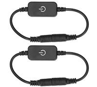 Hyuduo Lot de 2 Mini Variateurs Tactiles ABS pour Bandes Lumineuses LED DC 5 V-24 V avec Cordon de 27,9 Cm, Variateur de Couleur Unique, Interrupteur Marche/arrêt pour la Décoration de la Maison