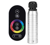 Hyuduo Lumière à Fibre Optique RVB 6 W, Pénétration Murale avec Télécommande RF, Mini Lumière RVB en Alliage D'aluminium, avec 3 Piles AAA, pour Fête, Concert, Danse, Costume,