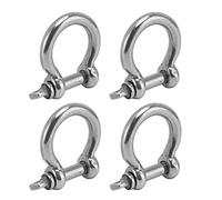 Hyuduo Manille en Acier Inoxydable, Pince de Charge d'ancrage en Forme d'arc en Acier Inoxydable 304 Durable pour équipement de Voile et 'exploitation Minière, 4 Ancres à Vis (M5)