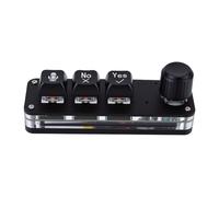 Hyuduo Mini Clavier Mécanique 3 Touches Programmables, RVB, pour Ordinateur | Micro intégré pour dictée vocale, interrupteurs bleus tactiles, double mode et sans fil 2,4G