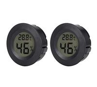 Hyuduo Mini Thermomètre Numérique Hygromètre 2 Pièces Rond LCD Température humidité Mètre Petit Moniteur Portable Permettant d'économiser de l'espace pour Boîte de Reptiles Incubateur de Terrarium