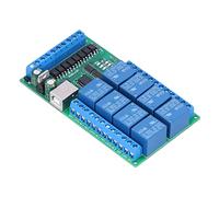 Hyuduo Module de Blindage de Relais, Carte Relais USB 8 Canaux 12 V DC avec Commandes AT, Charge 10 A, Veille 11 MA, Module de Commutation de Télécommande pour les Utilisateurs de Contrôle