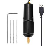 Hyuduo Petit Perceuse électrique, Mini-Outil de Perceuse à Main de Puissance USB avec un Petit Foret, Foret à Main en Métal ABS pour Bijoux de Bricolage Résine de Perle Art, Outil de Compacte
