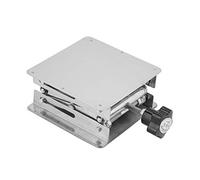 Hyuduo Plate-forme élévatrice en Acier Inoxydable, Support de Levage à Ciseaux, Hauteur Réglable de 100x100mm avec Volant pour Laboratoire de Physique, de Chimie et de Biologie