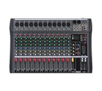 Hyuduo Professionnel Audio Mixer 12 Canaux Son Console de Mixage avec Reverb Delay Effet Ultra Faible Bruit pour Live Performance DJ Karaoké Diffusion