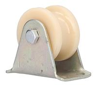 Hyuduo Roue à Rainure en Nylon, Poulie de Guidage à Rainure en U de 50 Mm avec Support de 2,5 Mm, Roulement scellé, Charge de 200 Kg pour Portes Mobiles, Guides de Câbles Métalliques, Portails