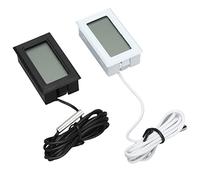 Hyuduo Thermomètre Numérique avec Sonde Réfrigérateur Congélateur Thermomètre Compteur de Température Numérique avec Sonde étanche de 1 M pour Incubateur Aquarium Imprimante 3D (noir + blanc)