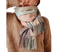 HYUET Hiver Pasmina Écharpe Châle Femmes Plaid Élégant Long Doux Chaud Étoles Écharpes Tartan Wrap Tricoté Châle Hiver Poncho Étole Pashmina pour Femmes Hommes,70 * 180 cm,B-rose&bleu