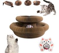 HYuMCCyhT Kitty Curls Kurlz Jouet interactif pour chat en accordéon pliable avec griffoir recyclable avec balle Orange (chat)