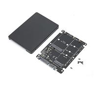 HYUMTODE Boîtier de Disque Dur Noir ABS SSD 2 en 1 M.2 B - Clé MSATA vers SATA 3.0, Accessoires Informatiques pour Stockage SSD, Boîtier de Disque Dur Double Interface avec Transmission H