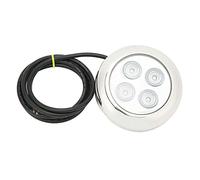 HYUMTODE Lumière sous-marine marine, lampe dôme LED étanche IP68 pour bateau, yacht et piscine, éclairage intérieur en acier inoxydable à angle de 60° avec 4 LED lumineuses. (Bleue)