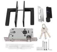 HYUMTODE Serrure de porte de chambre à coucher en aluminium Space, serrure de poignée de sécurité à domicile avec clés, conception silencieuse anti-collision, pêne dormant réversible pour